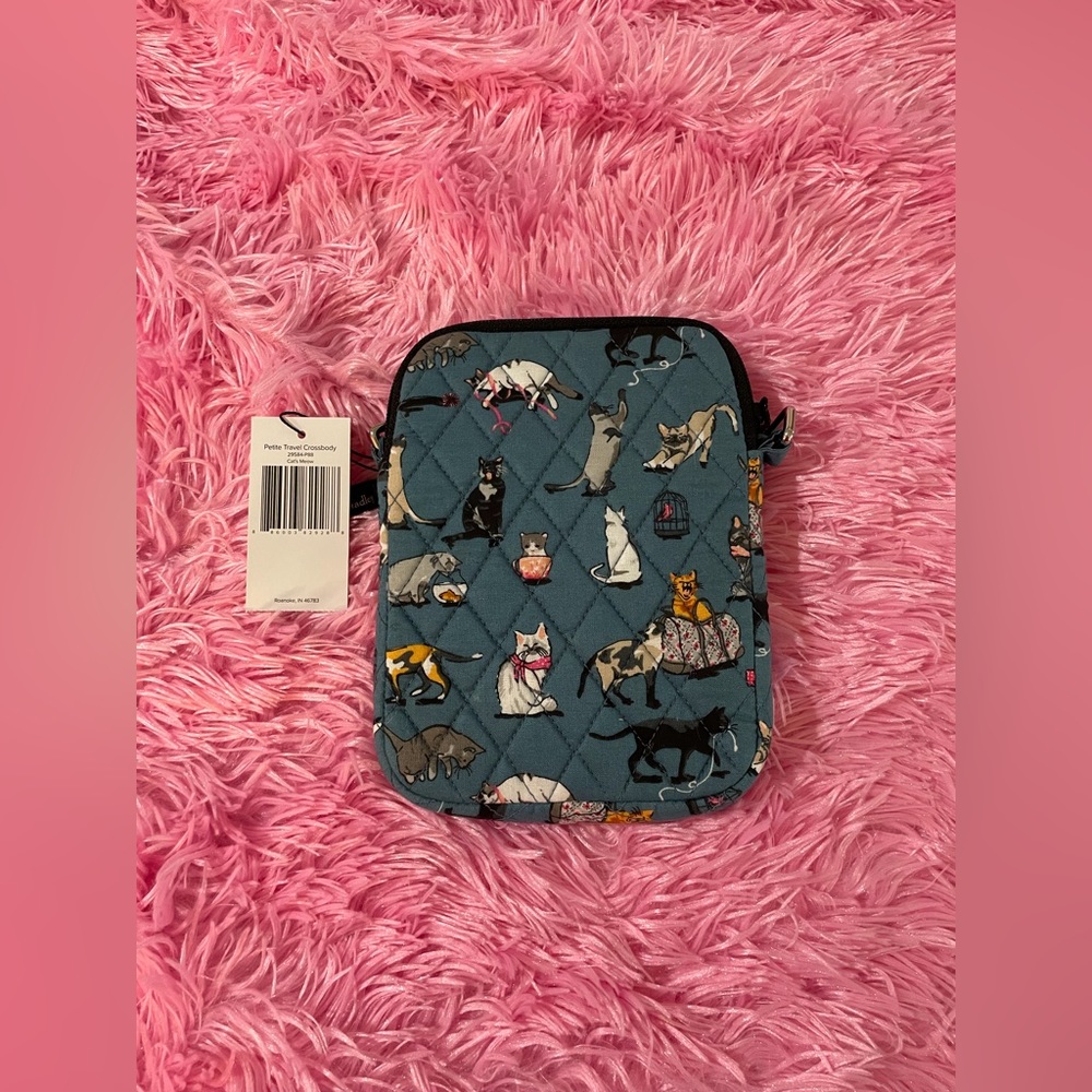 VERA BRADLEY Petite Travel Crossbody Purse - Cat's Meow - Calico - Siamese NWT